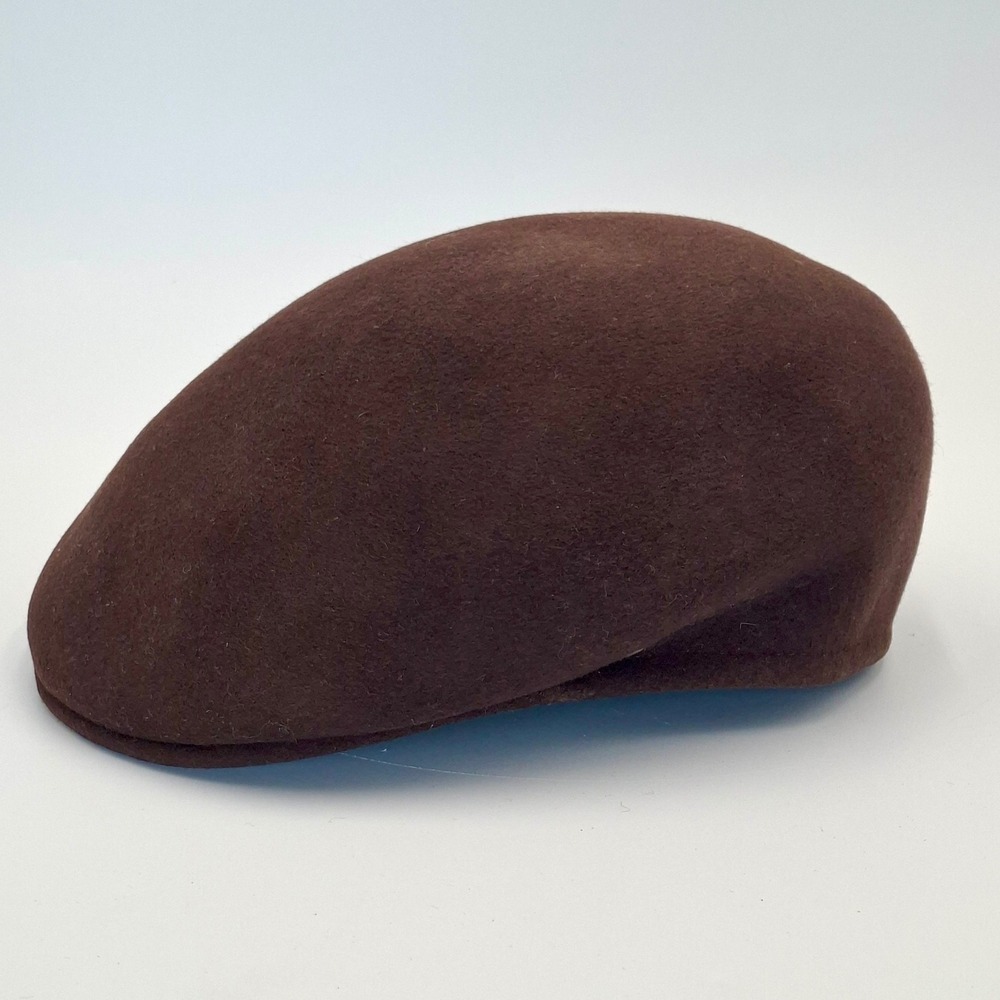 Vintage 1980s Kangol Carimac Brown Wool Newsboy Cap XL Made in England